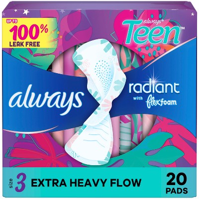 $2 off 20-ct. Always radiant size teen unscented pads