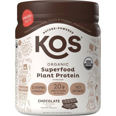 15% off 13.05 & 13.75-oz. KOS organic vegan plant based protein powder