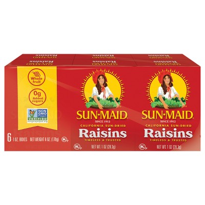 $1.79 price on Sun-Maid California sun-dried raisins - 1oz / 6ct