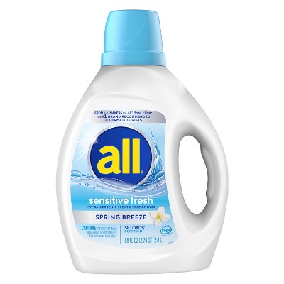 $3 off 88- fl oz. All free & clear sensitive fresh detergent