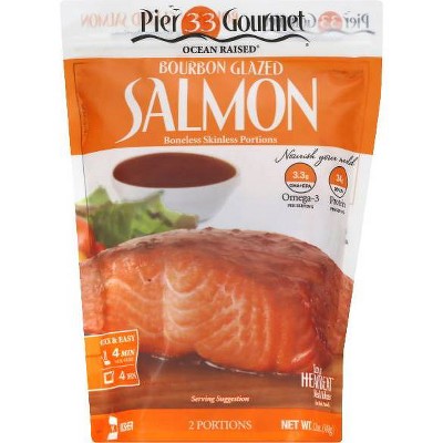 $9.99 price on Pier 33 gourmet bourbon salmon - frozen - 12oz