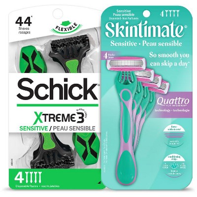 SAVE $4.00 off ONE (1) Schick® Men's or Women's or Skintimate® Disposable Razor Pack(excludes Schick Hydro® Silk Touch Up, Schick® Xtreme® & Skintimate® 1 & 2 ct.)