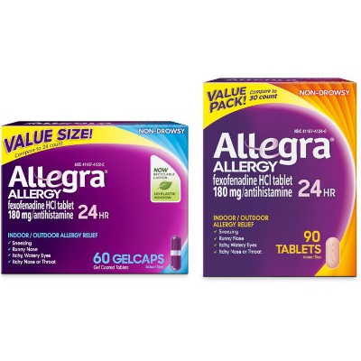 Save $10.00 on any ONE (1) Allegra® 24hr Allergy 60ct GelCap or 70-110ct Tablet Product