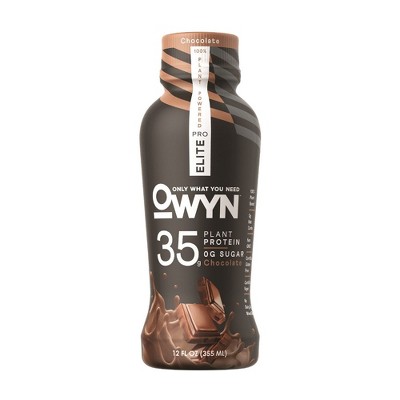 20% off 12-fl oz. OWYN dark chocolate vegan plant based protein shake