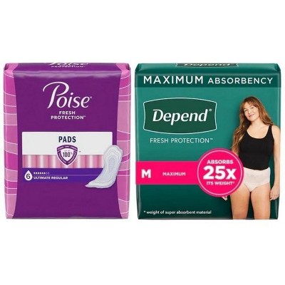 Save $3.00 on any ONE (1) package of Poise® Pads or Liner Product OR any Depend® Products (8 ct or larger). Not valid on One™ by Poise®, Poise® Impressa® products or 14-26 ct liners/10 ct pads