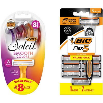 Save $3.00 on any ONE (1) BIC® Flex™, EasyRinse™, or Soleil® Disposable Razor Pack (Excludes Trial/Travel Size, Silky Touch, Sensitive 1,2,3 razor packs)