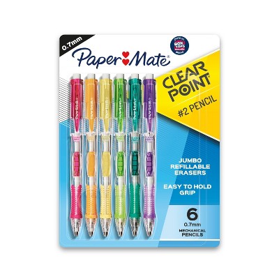 20% off Paper Mate Clear Point 6pk #2 mechanical pencils 0.7mm multicolored