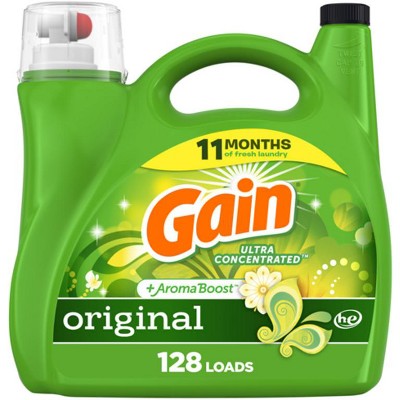 Save $1.00 ONE Gain Liquid Laundry Detergent 184 oz (excludes Gain Powder, Gain Flings/Ultra Flings Laundry Pacs and trial/travel size)