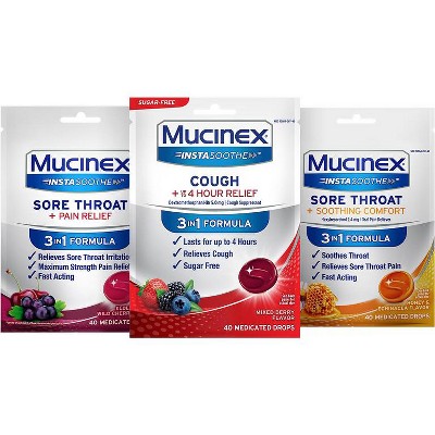 Save $1.00 On any ONE (1) MUCINEX® InstaSoothe™ Sore Throat Drops or Spray