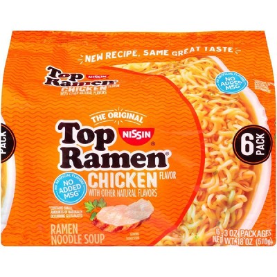 $1.79 price on Nissin Top Ramen chicken - 18oz / 6pk