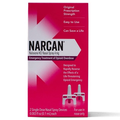 $5 off 2-ct. NARCAN nasal spray 4mg single dose opioid overdose emergency treatment