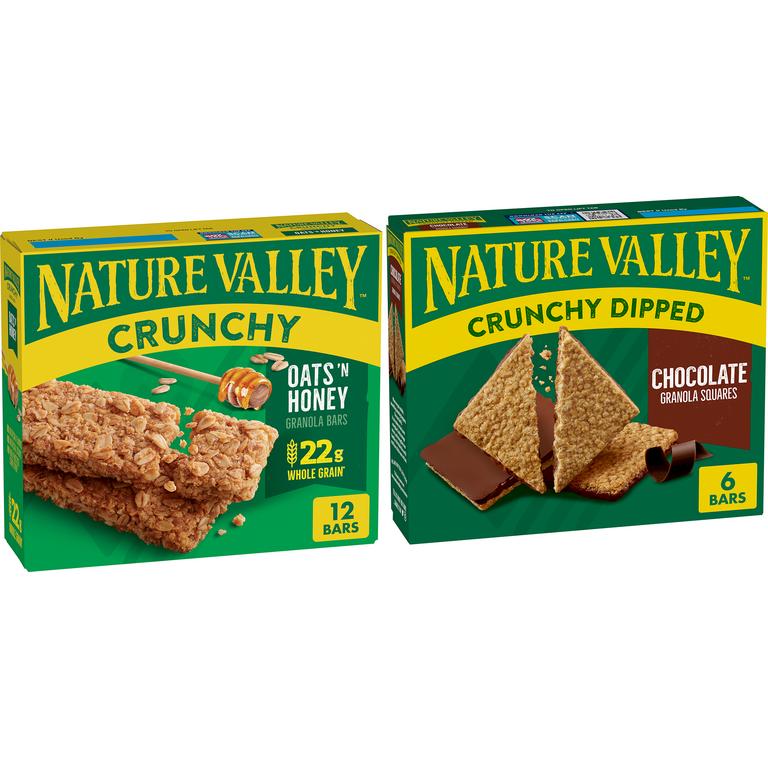 SAVE $1.00 ON TWO when you buy TWO BOXES any flavor/variety 4 COUNT OR LARGER Nature Valley™ Granola Bars, Protein Bars, Biscuits, Wafers, Soft-Baked Squares, Soft-Baked Muffins, Crunchy Dipped Granola Squares, *