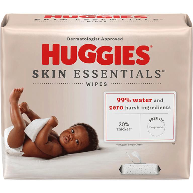 Save $1.00 off ONE (1) package of Huggies® Skin Essentials™ Baby Wipes (112+ ct.)