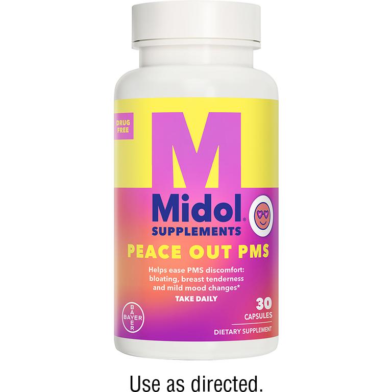 Save $5.00 on any ONE (1) Midol® Peace Out PMS Supplements*