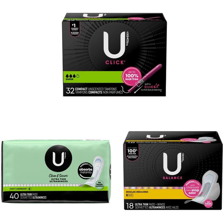 Save $2.00 on any TWO (2) U by Kotex® Pads, Liners, or Tampons