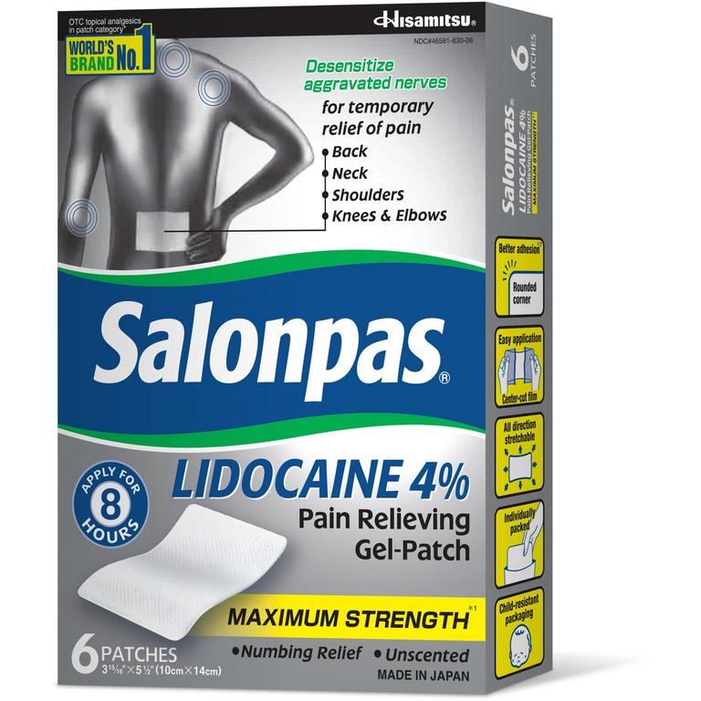 SAVE $1.00 ONE (1) SALONPAS Pain Relieving item (Excluding Hot Patch, Lidocaine Gel Patch 2 ct, or 20 ct under $10)