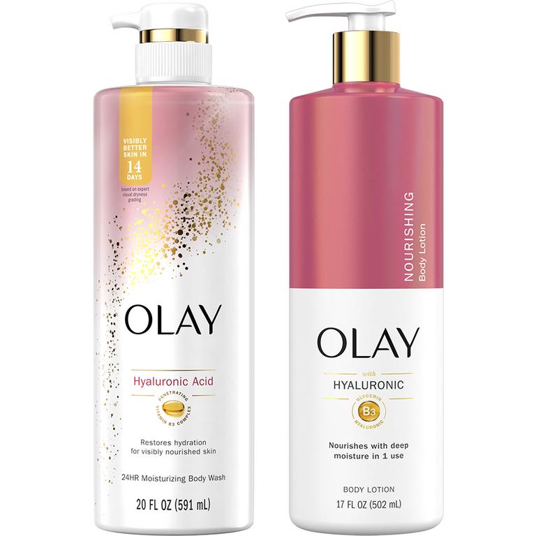 Save $5.00 TWO Olay Body Wash 26oz or 20oz OR Hand & Body Lotion 17oz (excludes Indulgent Moisture Body Wash 20oz and trial/travel size).