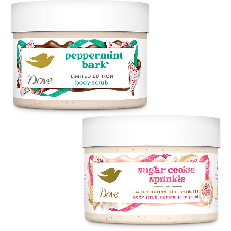 SAVE $3.00 on any ONE (1) Dove Body Scrub including Holiday Treats (10.5oz only, excludes trial and travel)