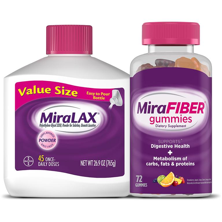 Save $4.00 on any ONE (1) MiraLAX® 45 dose, Mix-ins 20 ct. or larger or any MiraFIBER® Gummies