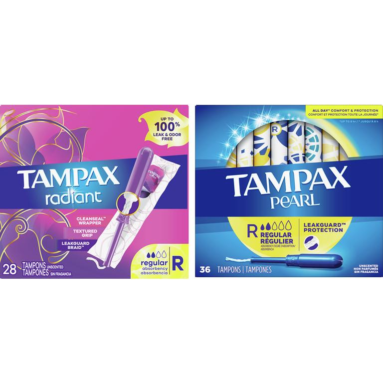 Save $3.00 TWO Tampax Tampons 14ct or higher (excludes trial/travel size).