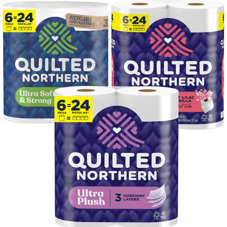 Save $1.00 off any ONE (1) package of Quilted Northern® Bath Tissue, 6 Mega roll or larger