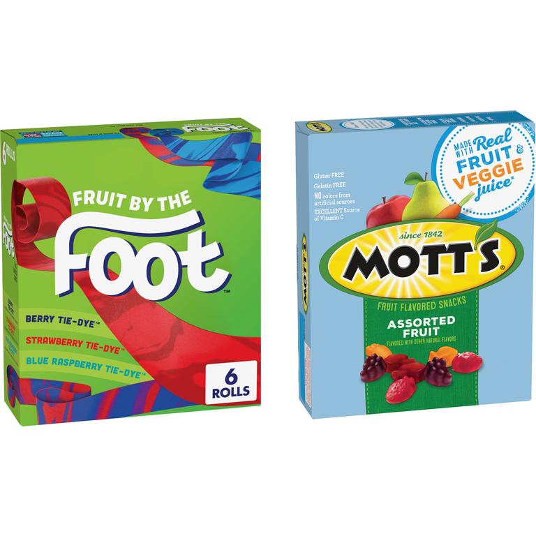 SAVE 50¢ ON TWO when you buy TWO BOXES any flavor/variety Fruit by the Foot™, Betty Crocker™ Fruit Shapes, Fruit Gushers™ OR Mott’s® Fruit Flavored Snacks.