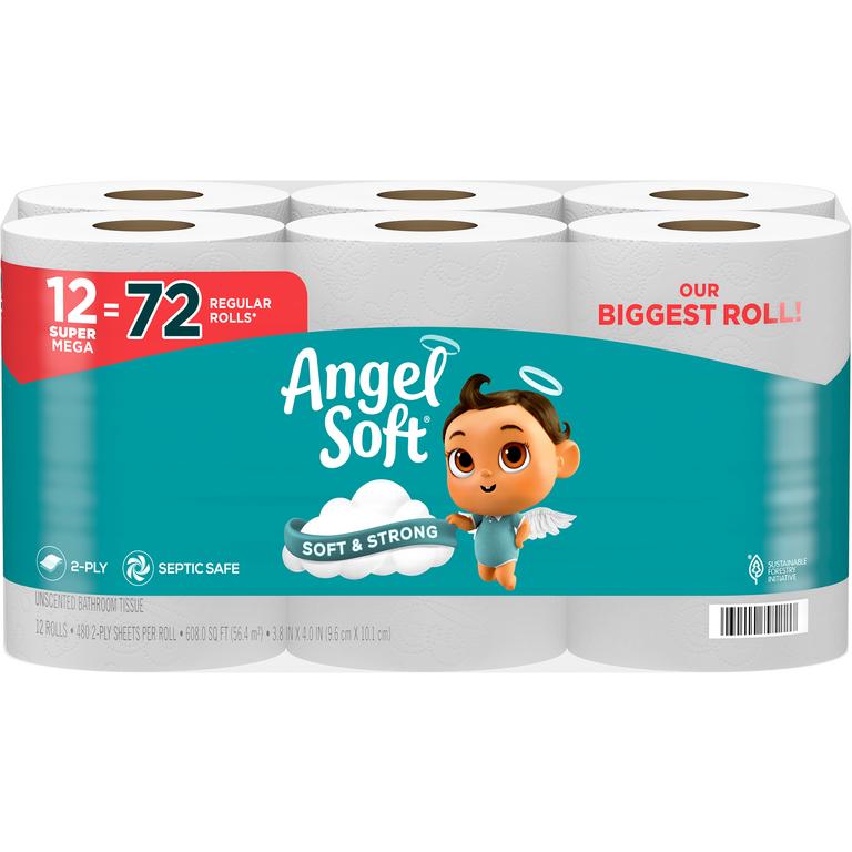 Save $5.00 off any ONE (1) package of Angel Soft® Bath Tissue, 12 Super-Mega roll.