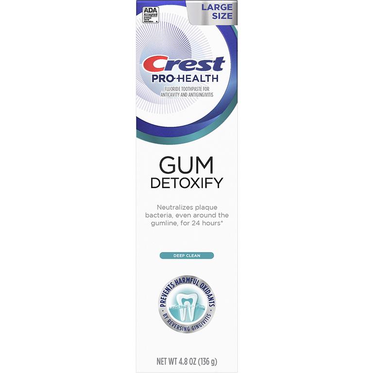 Save $3.00 ONE Crest Gum Detoxify, Enamel Repair & Gum, Gum Restore, Sensitivity & Gum, Gum & Bacteria Shield, Breath Purify & Gum, Gum Rescue, or Densify 3.8 oz or larger (excludes all other variants, kids, and trial/travel size).