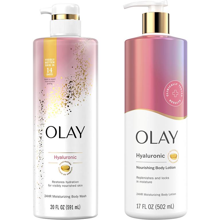 Save $5.00 TWO Olay Body Wash 26oz or 20oz or 17.9oz OR Hand & Body Lotion 17oz (excludes Indulgent Moisture Body Wash 20oz and trial/travel size).