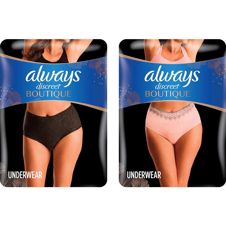 Save $5.50 ONE Always Discreet Boutique Underwear 44-48ct.