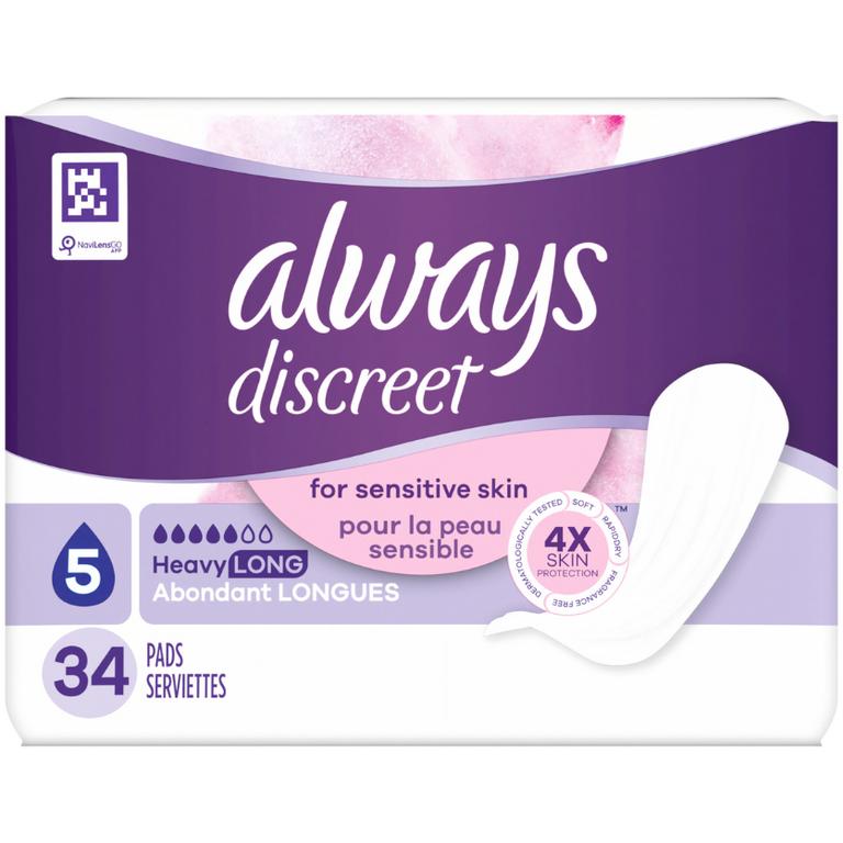 Save $6.00 TWO Always Discreet for Sensitive Skin Pads Select Varieties (excludes all other Always and Always Discreet Products and trial/travel size)