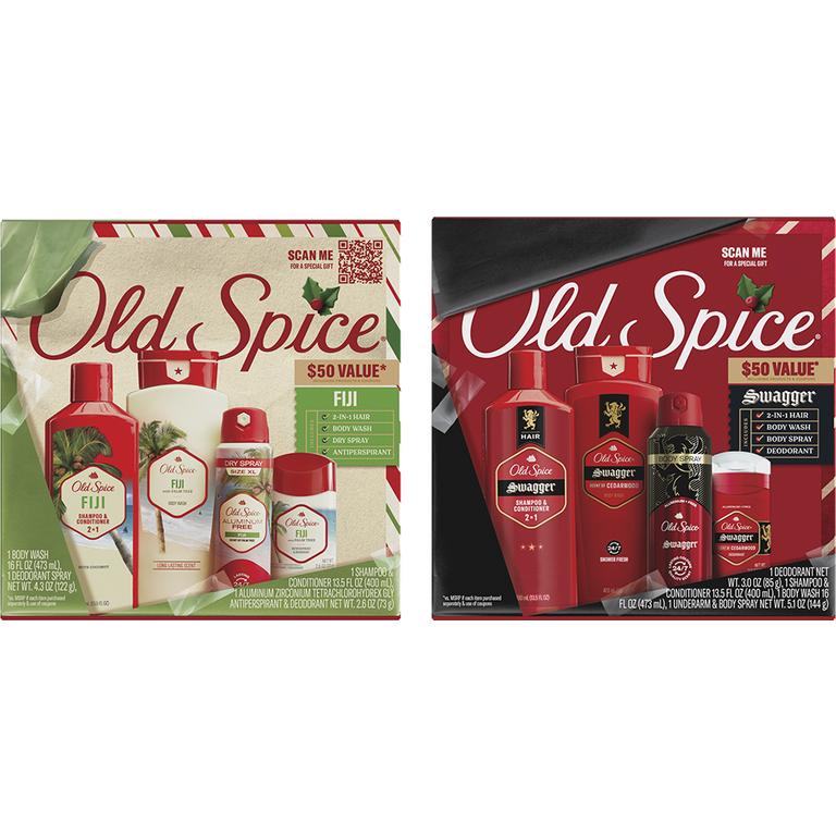 Save $3.00 ONE Old Spice Limited Edition Holiday Gift 4-Packs (Swagger, Fiji, Bearglove).