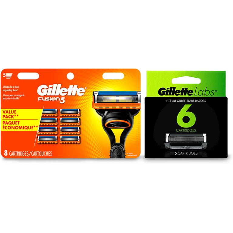 Save $7.00 ONE GilletteLabs 6ct cartridge refill pack, OR ONE Gillette 8ct cartridge refill pack: Fusion5 OR Proglide OR ONE Gillette 10-15ct cartridge refill pack: Mach3 (excludes disposables, Venus products, Fusion5 3ct + 7oz gel, GilletteLabs 2ct + case and GilletteLabs Salute to Service 2ct + case).