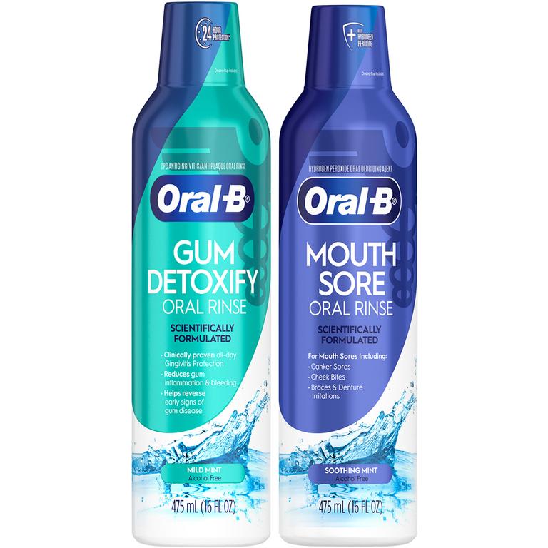 Save $5.00 TWO Oral-B Mouthwash 475 mL (16 oz) or larger.