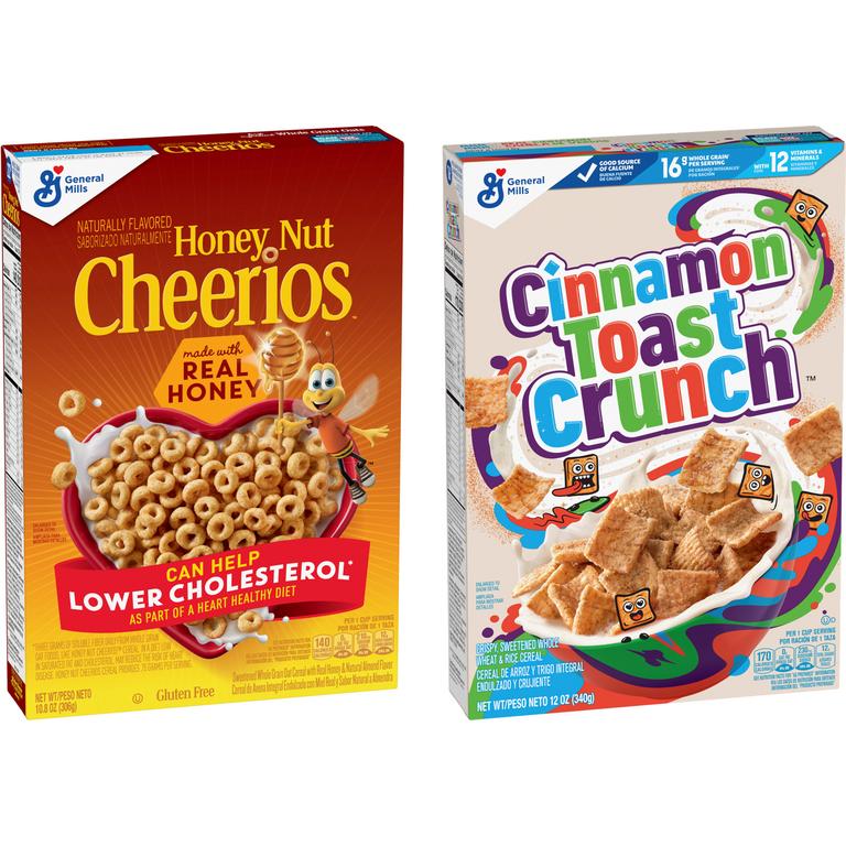 $1 off 2 when you buy TWO BOXES any flavor General Mills cereal listed: Cheerios™, Cinnamon Toast Crunch™, Lucky Charms™, Reese’s Puffs, Chex™, Cocoa Puffs™, Trix™, Cookie Crisp™