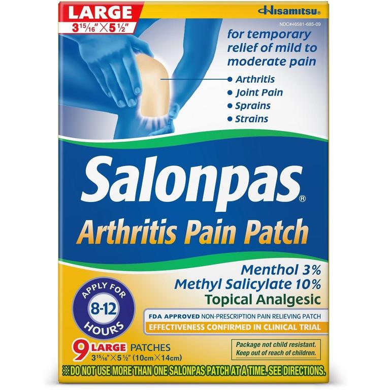 $8.00 OFF ONE (1) SALONPAS Arthritis Pain Patches (9 or 20 ct)