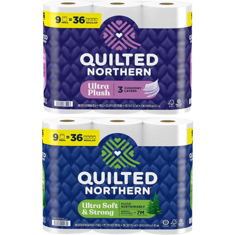 Save $0.50 Off any ONE (1) package of Quilted Northern® Bath Tissue, 9 Mega Roll.