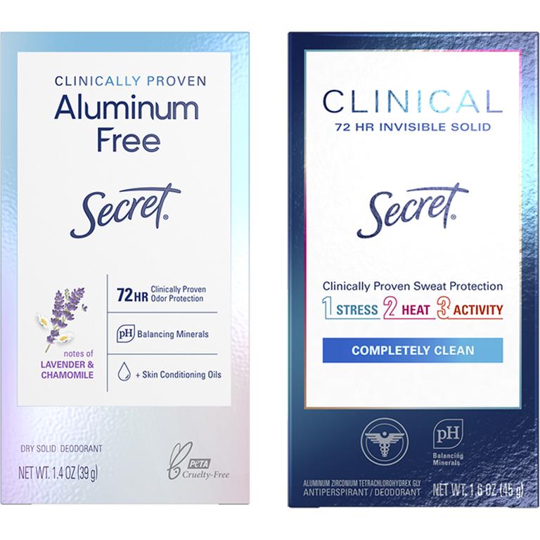 Save $5.00 THREE Secret Clinical or Secret Clinically Proven Aluminum Free (excludes trial/travel size).