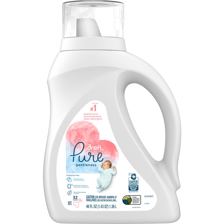 Save $3.00 ONE Dreft Newborn Laundry Detergent 46 oz OR Dreft Active Baby Laundry Detergent 46 oz OR Dreft Free and Gentle Laundry Detergent 46 oz OR Dreft Pure Gentleness Laundry Detergent 46 oz (excludes trial/travel size).