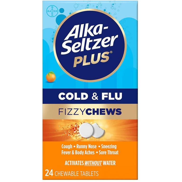 Save $3.00 on any ONE (1) Alka-Seltzer Plus® 24ct+ or  Alka-Seltzer Plus®  FizzyChews 24ct or larger