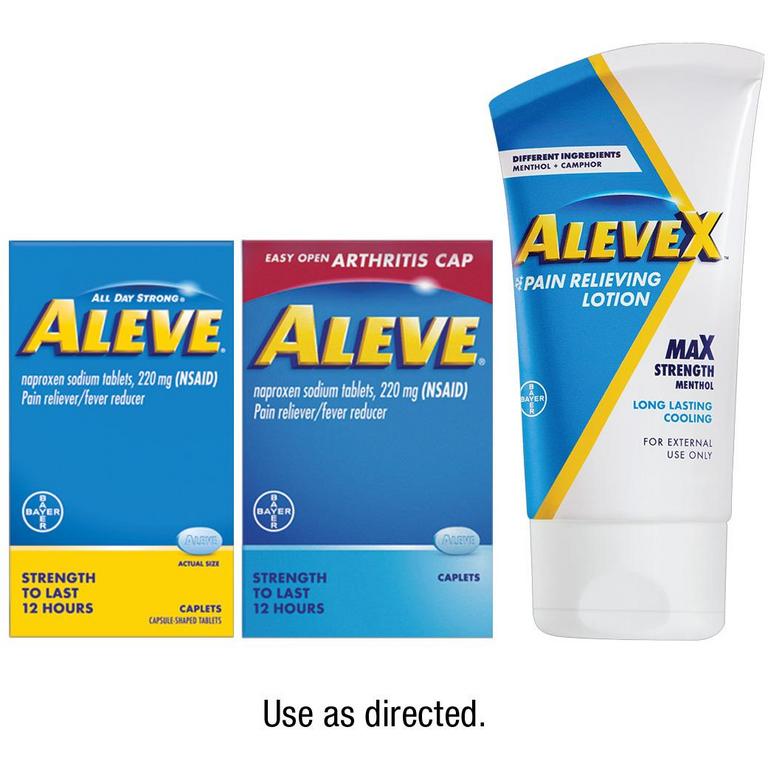 Save $4.00 on any ONE (1) Aleve® product 80ct or larger or AleveX™ (excludes Aleve-D®)