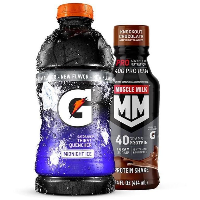 $1 off 2 WHEN YOU BUY TWO (2) 28oz GATORADE® THIRST QUENCHER, GATORADE® ZERO or 14OZ MUSCLE MILK® Single Serve ONLY