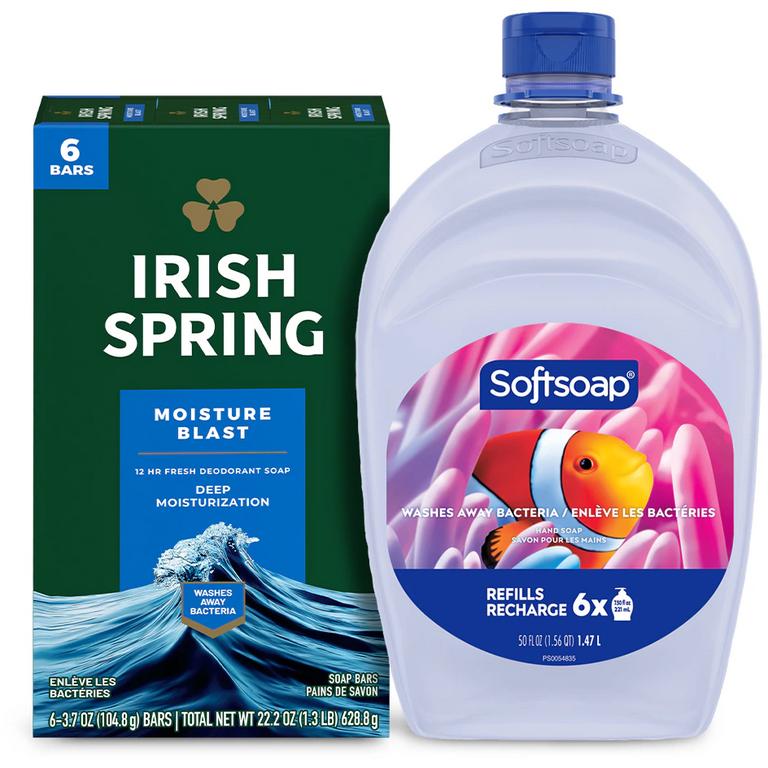 $2 off 1 On any ONE (1) Softsoap® Liquid Hand Soap Refill (50oz ONLY) or Irish Spring® Bar Soap Multipack (6ct ONLY)