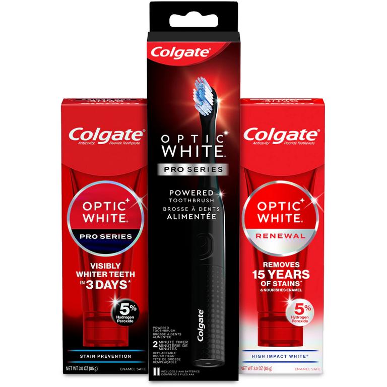 $4 off 1 On any Colgate® Optic White® Pro Series® or Renewal Toothpaste (including multipacks) or Optic White® Pro Series® Battery Powered Toothbrush