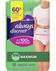 $4 off with myWalgreens Always Discreet Pads or Underwear, 16 to 64 pack Select varieties.